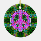 Digital Peace Sign Keramik Ornament (Hinten)