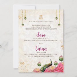 Digital Peacock Wedding Card Indische Hochzeitkart Einladung