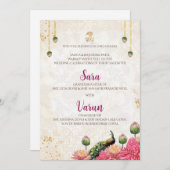 Digital Peacock Wedding Card Indische Hochzeitkart Einladung (Vorne/Hinten)