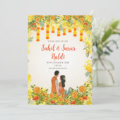 Digital Pithi lädt zu digitalen Haldi-Einladungen  Einladung (Stehend Vorderseite)