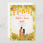 Digital Pithi lädt zu digitalen Haldi-Einladungen Einladung (Vorne/Hinten)