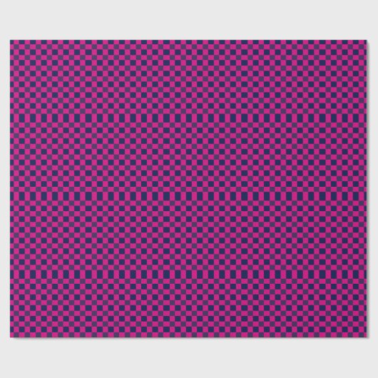 Digital Pixel Check Plaid Pink and Blue Geschenkpapier (Flach)