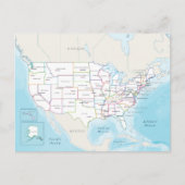 Digital political map of the United States. Postkarte (Vorderseite)