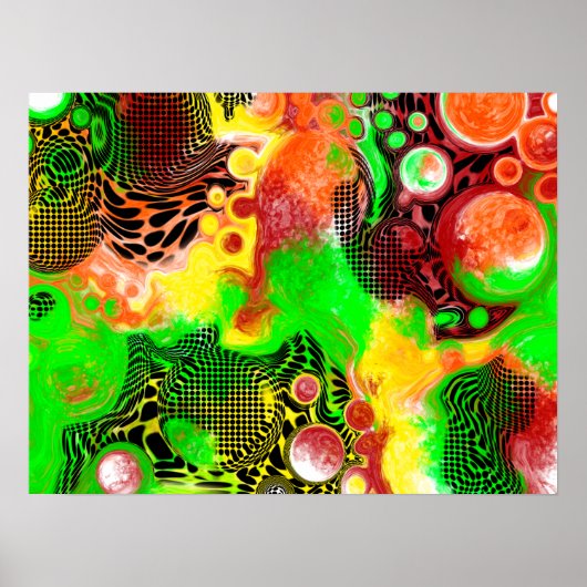 Digital Pour Painting Fluid Art Poster (Vorne)