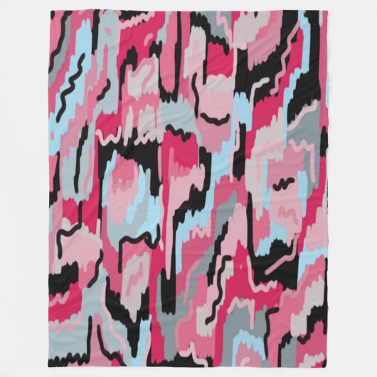 Digital Print in Rot und Schwarz Fleecedecke (Vorderseite)