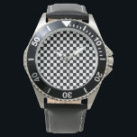 Digital Print in Schwarz/Weiß Armbanduhr<br><div class="desc">Schwarz-Weiß Schach Digital Print Watch von Gerson Ramos.</div>