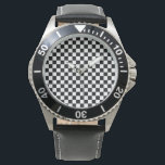 Digital Print in Schwarz/Weiß Armbanduhr<br><div class="desc">Schwarz-Weiß Schach Digital Print Watch von Gerson Ramos.</div>