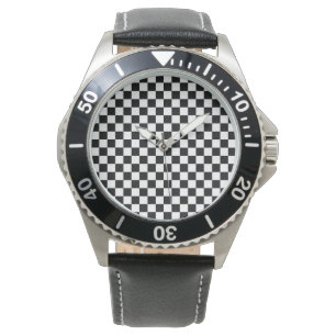 Digital Print in Schwarz/Weiß Armbanduhr