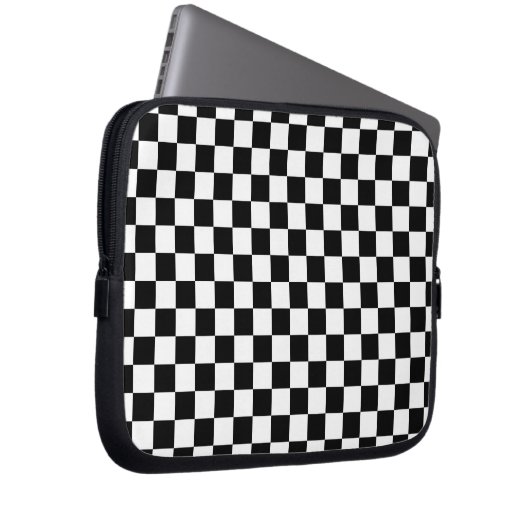 Digital Print in Schwarz/Weiß Laptopschutzhülle (Vorne Rechts)