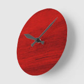 Digital Print Red Rustic Wood Runde Wanduhr (Winkel)
