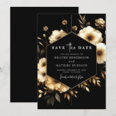 Digital Printable Gold and Black Wedding Save The Date (Vorne/Hinten)