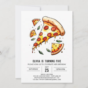 Digital Printable Pizza Birthday Einladung