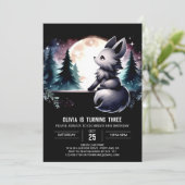 Digital Printable Wolf Birthday Einladung (Stehend Vorderseite)