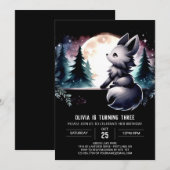 Digital Printable Wolf Birthday Einladung (Vorne/Hinten)