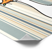 Digital Prints with Cute Duck - Striped Wall Decor Poster (Ecke)