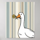 Digital Prints with Cute Duck - Striped Wall Decor Poster (Vorne)
