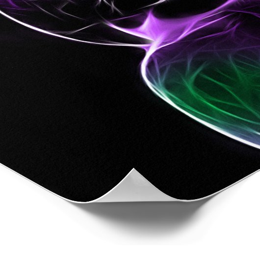 Digital purple parrot fractal poster (Ecke)