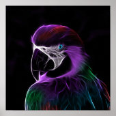 Digital purple parrot fractal poster (Vorne)