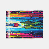 Digital Rain Cyberpunk Pixel Art Futuristic Design Fleecedecke (Vorderseite (Horizontal))