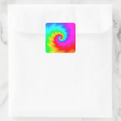 Digital Rainbow Spiral Quadratischer Aufkleber (Tasche)