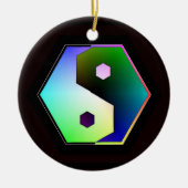 Digital Rainbow Yin Yang Keramik Ornament (Vorne)