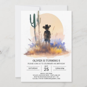 Digital Rodeo Boho Cowboy Birthday Einladung