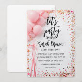 Digital Rose Gold Geburtstagsparty Einladung Elect (Vorne/Hinten)