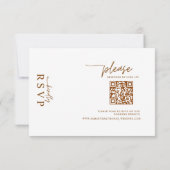 Digital Rustic Terracotta Floral QR Code Wedding  RSVP Karte (Rückseite)