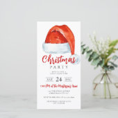 Digital Santas Hat Weihnachts-Party Einladung (Stehend Vorderseite)