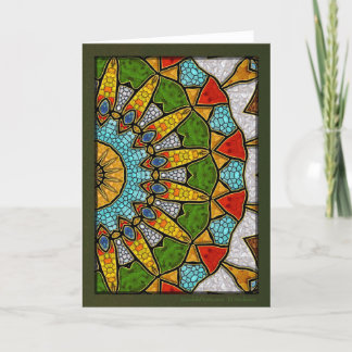 Digital Sapphire Mandala Feiertagskarte