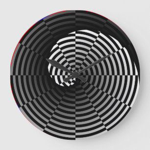 Digital Schachbrett Yin Yang von Kenneth Yoncich Große Wanduhr