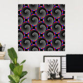 Digital Schachbrett Yin Yang von Kenneth Yoncich Poster (Heimbüro)