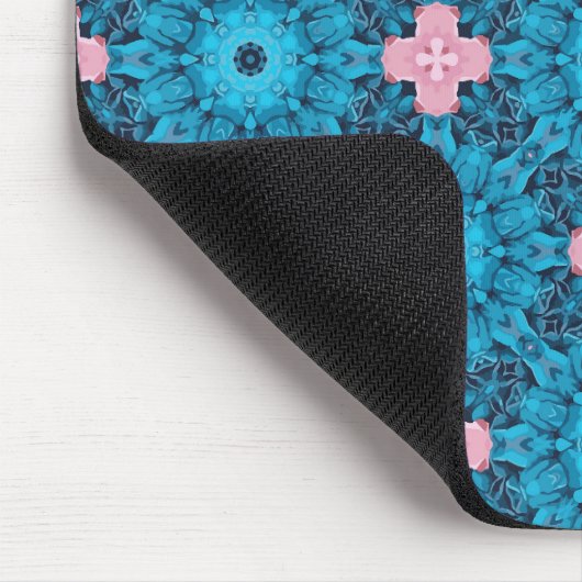 Digital Seamless Blue Floral Muster Mousepad (Ecke)