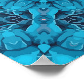 Digital Seamless Blue Floral Muster Poster (Ecke)