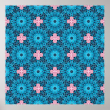 Digital Seamless Blue Floral Muster