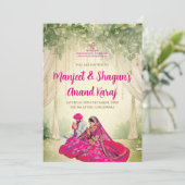 Digital Sikh Wedding Karten Punjabi Einladungen (Stehend Vorderseite)