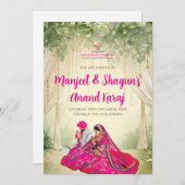 Digital Sikh Wedding Karten Punjabi Einladungen (Vorne/Hinten)