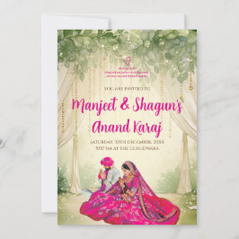 Digital Sikh Wedding Karten Punjabi Einladungen