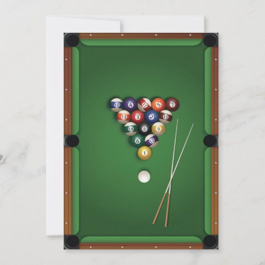 Digital Snooker Billiards Einladung zum Geburtstag (Rückseite)