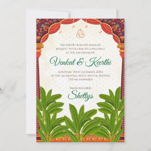 Digital South Indian Hochzeitkarten Telugu lädt ei Einladung