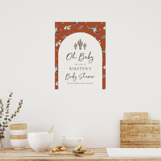 Digital Southwest Baby Dusche Willkommenspender Poster (Küche)