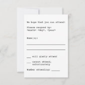 Digital Style, Nerdy "R.S.V.P." Karte (Rückseite)