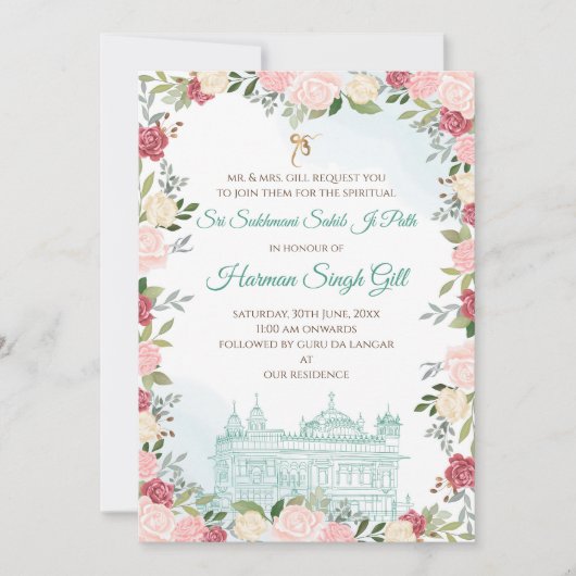 Digital Sukhmani sahib ji path invitation download Einladung (Vorderseite)