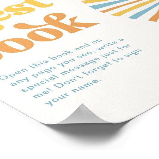 Digital Sun Guest Book Sign Poster (Ecke)