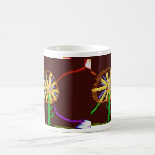 Digital Sunflower Impressionist Art Mug Kaffeetasse (Mittel)