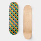 Digital Sunrise von Kenneth Yoncich Skateboard (Vorderseite)