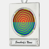 Digital Sunset von Kenneth Yoncich Banner-Ornament Silber (Links)