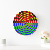 Digital Sunset von Kenneth Yoncich Große Wanduhr (Zuhause)
