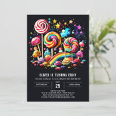 Digital Sweet Wonderland Birthday Einladung (Stehend Vorderseite)