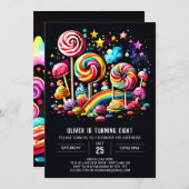 Digital Sweet Wonderland Birthday Einladung (Vorne/Hinten)